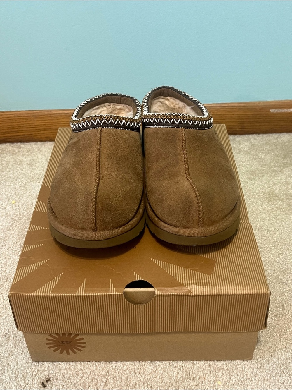 UGG Chestnut Brown Slip-On Shearling Mules - Picture 3 of 9